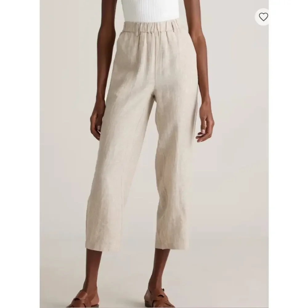 Quince 100% European Linen Pants Size L Pull On Beachy Quiet Luxury Resort Chic